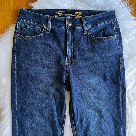 Seven7 High Rise Slim Straight Jeans Size 6 Rough Hem - Picture 2 of 7